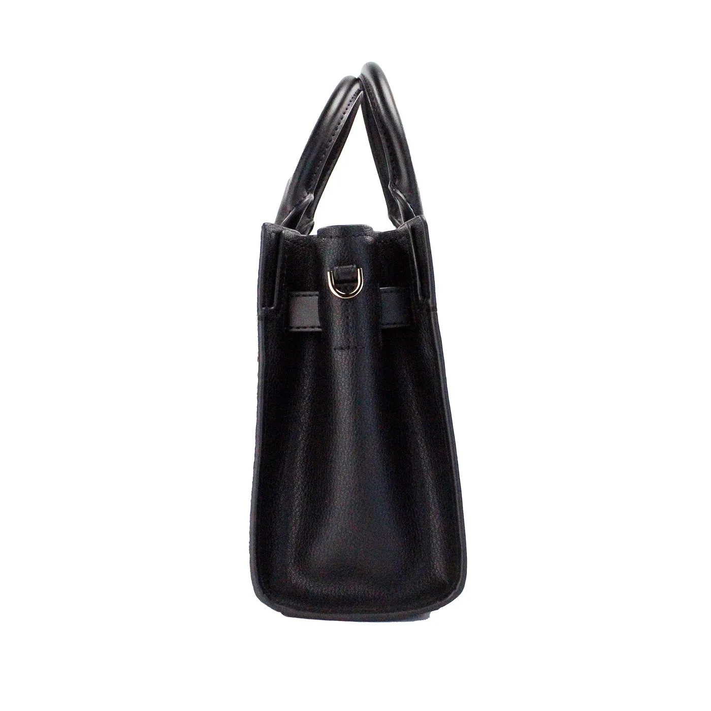 Hamilton Small Black Haircalf Leather Satchel Crossbody Bag sold by Louxly product image thumbnail 2