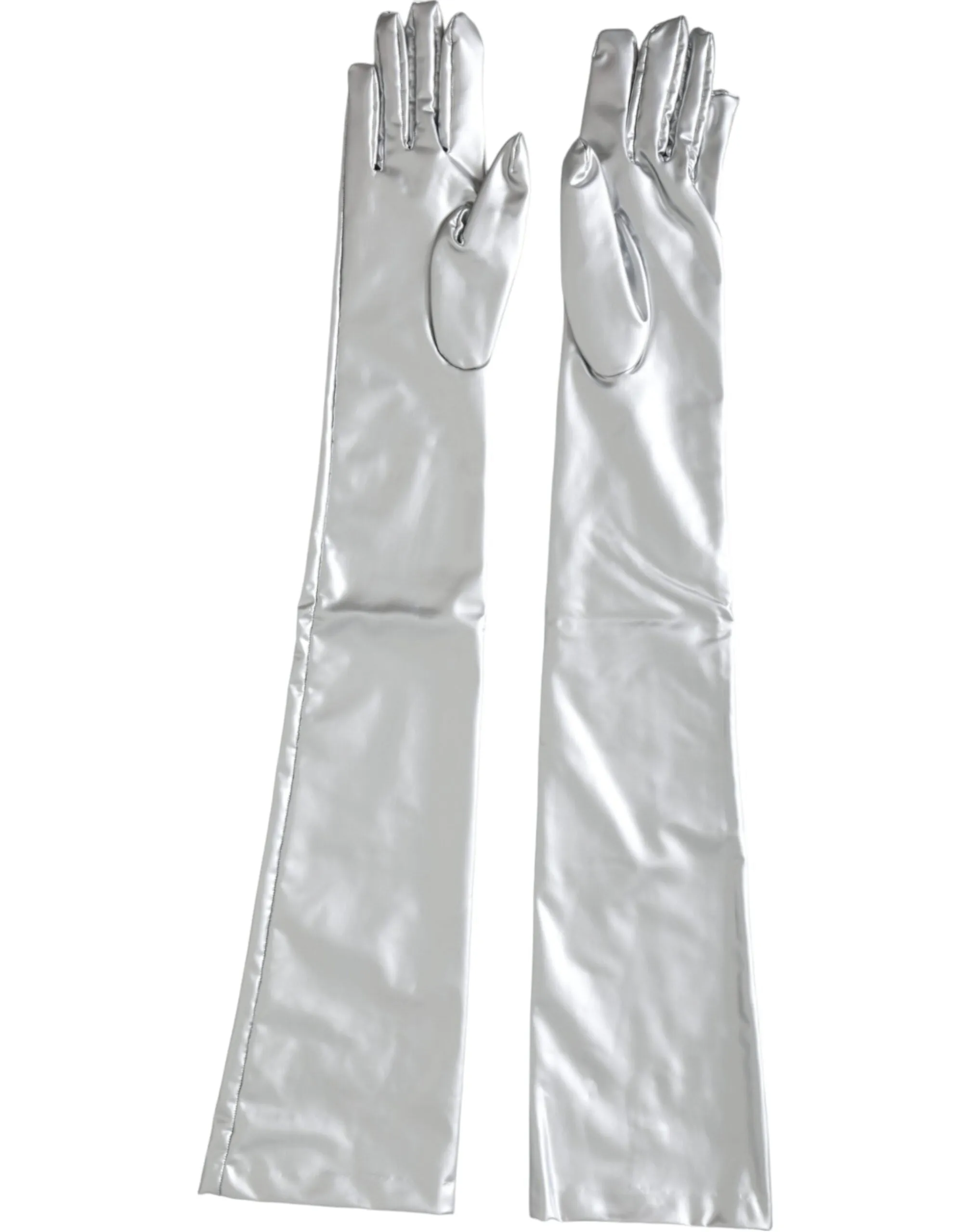 Silver Spandex Logo Elbow Length Gloves sold by Louxly product image thumbnail 2