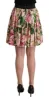 Elegant Floral Silk High Waist Mini Skirt sold by Louxly