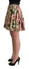 Elegant Floral Silk High Waist Mini Skirt sold by Louxly
