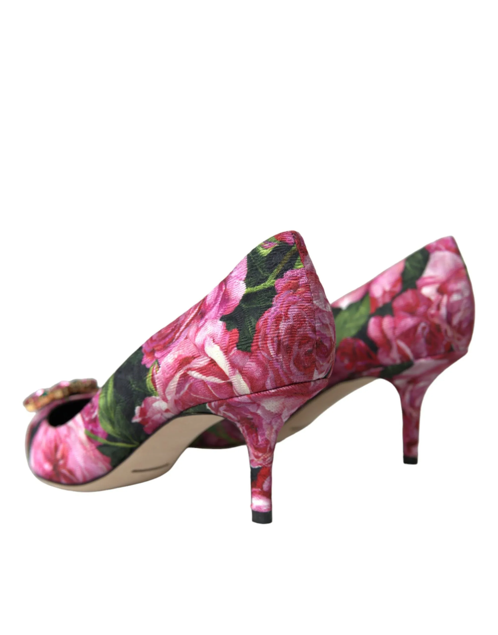 Multicolor Floral Brocade Crystal Heels Pumps Shoes sold by Louxly product image thumbnail 4
