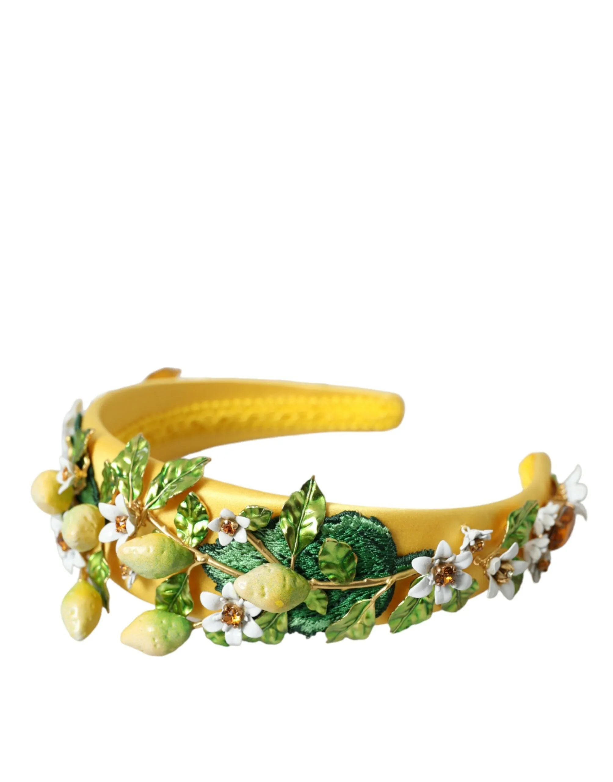 Yellow Lemon Daisy Crystal Women Hairband Diadem sold by Louxly