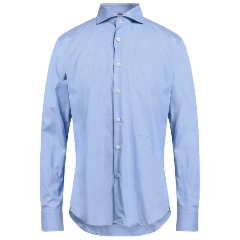 Elegant Light Blue Cotton Shirt sold by Louxly