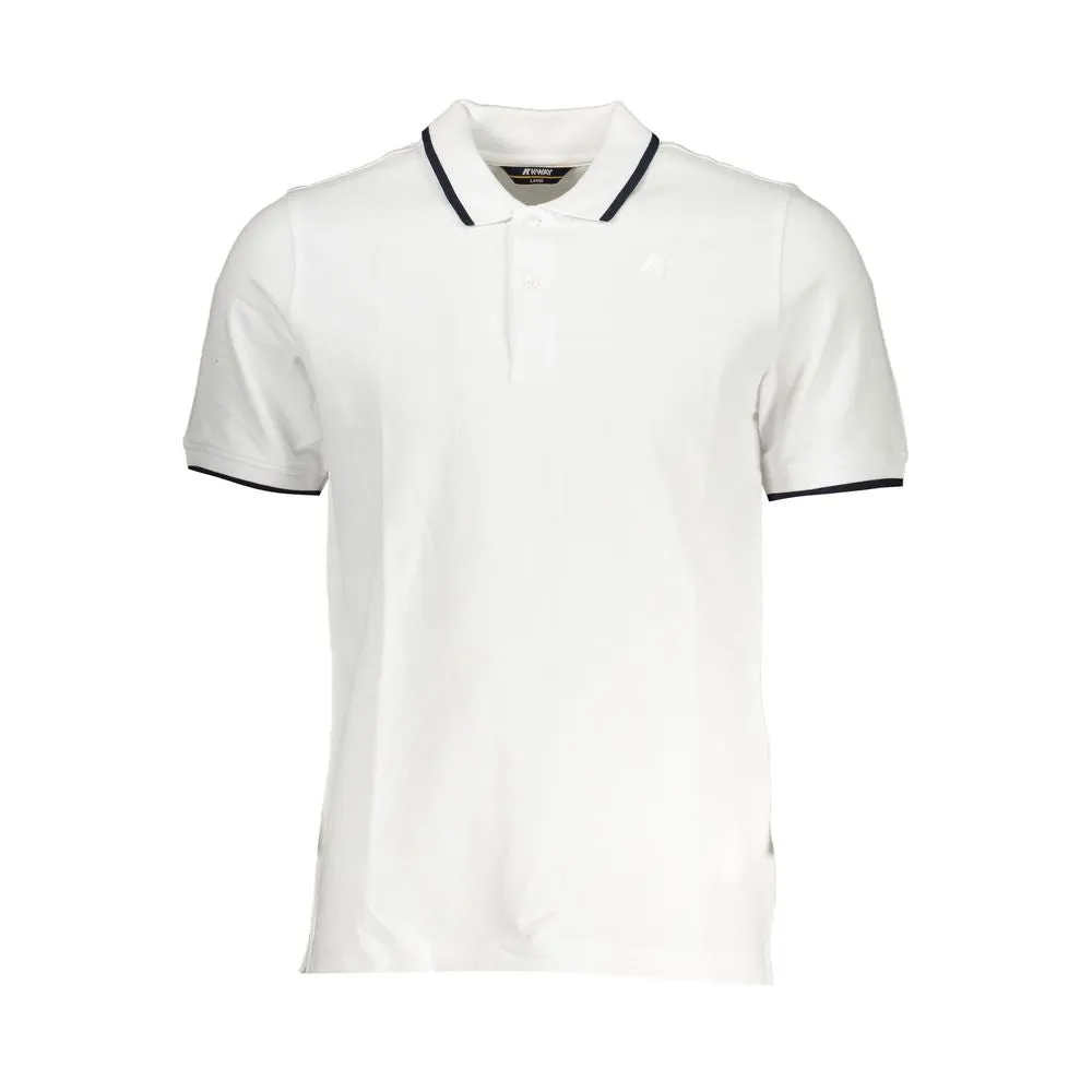 Chic White Contrast Detail Polo Shirt sold by Louxly
