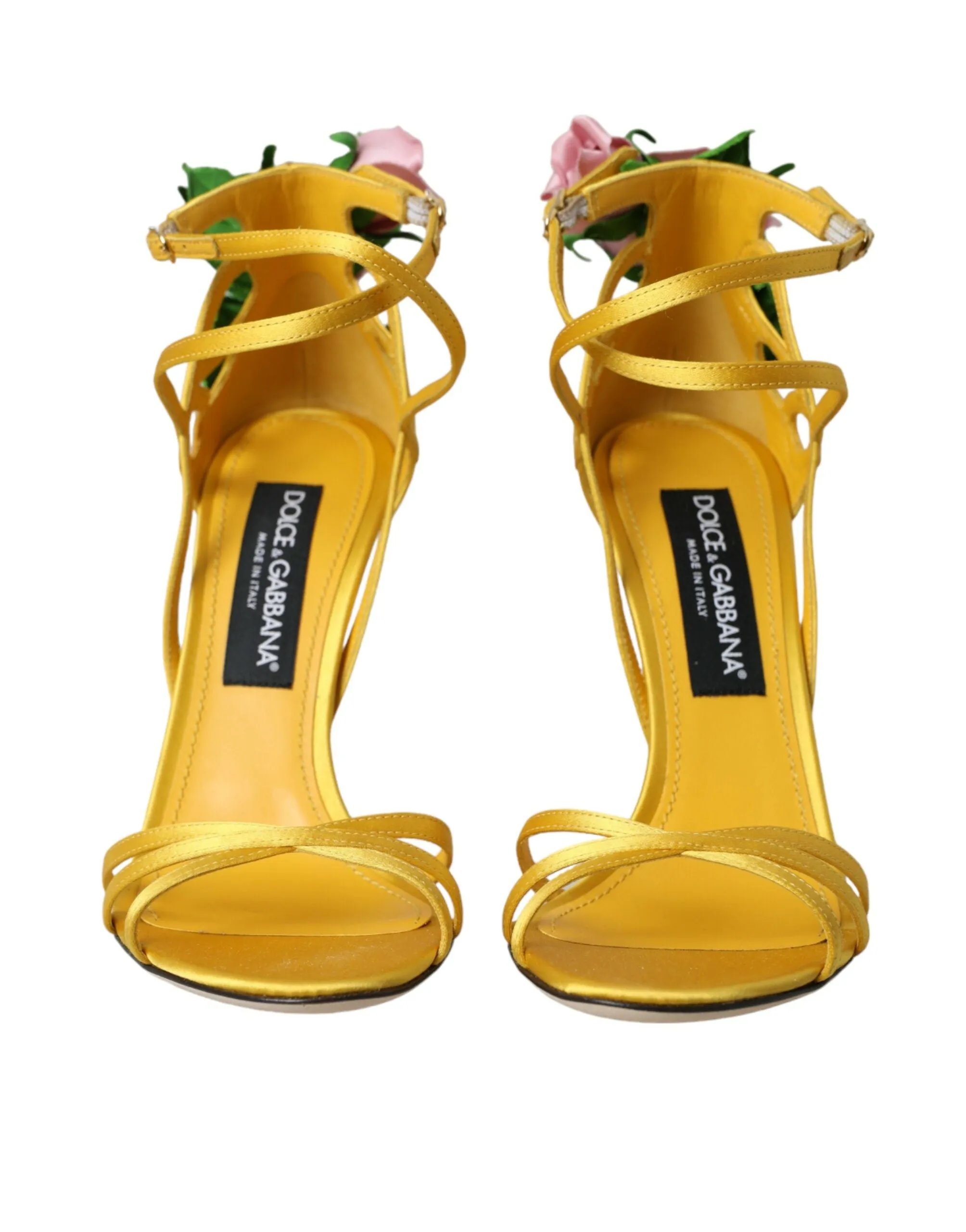 Yellow Flower Satin Heels Sandals Shoes sold by Louxly product image thumbnail 2