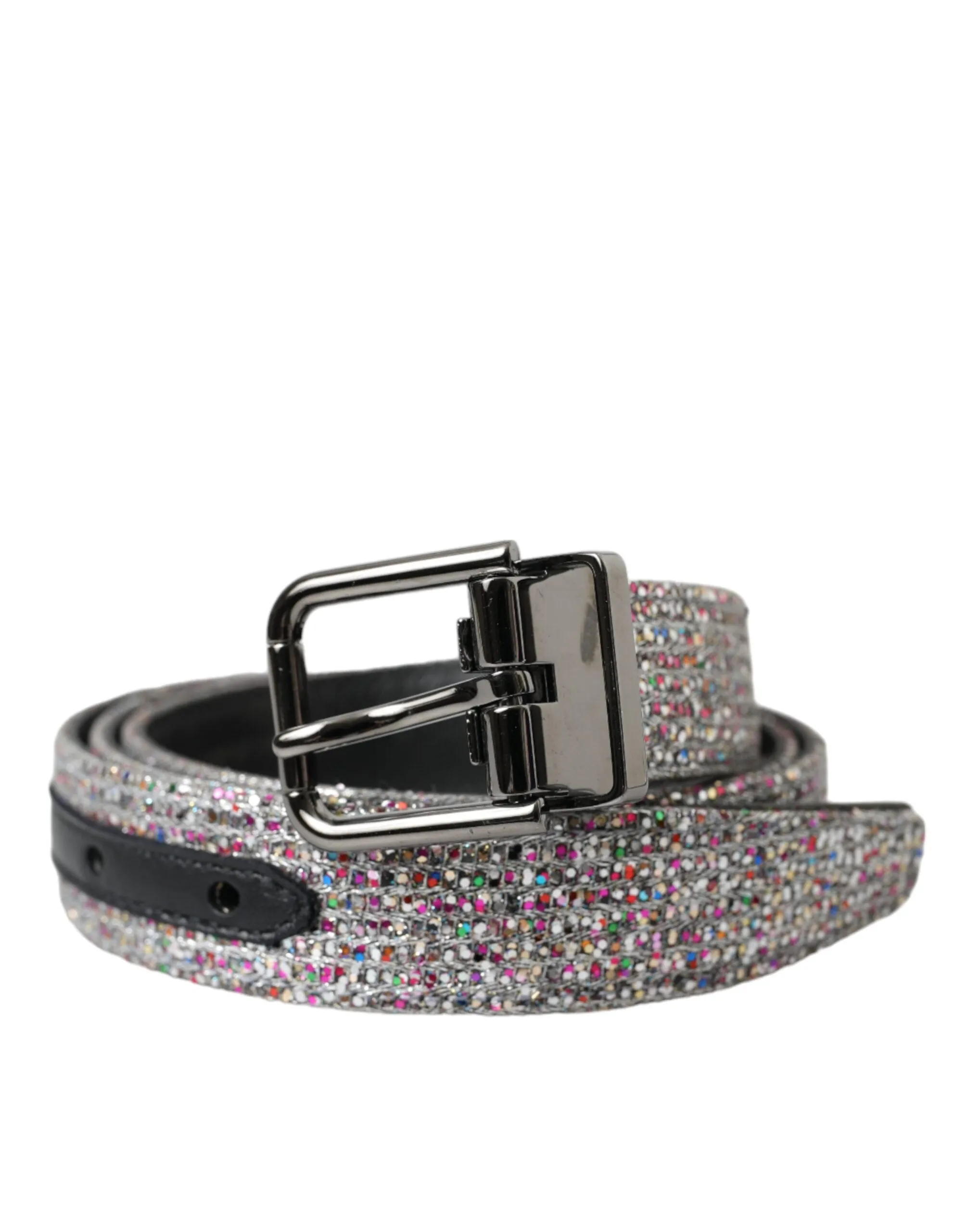 Multicolor Embellished Silver Metal Buckle Belt sold by Louxly