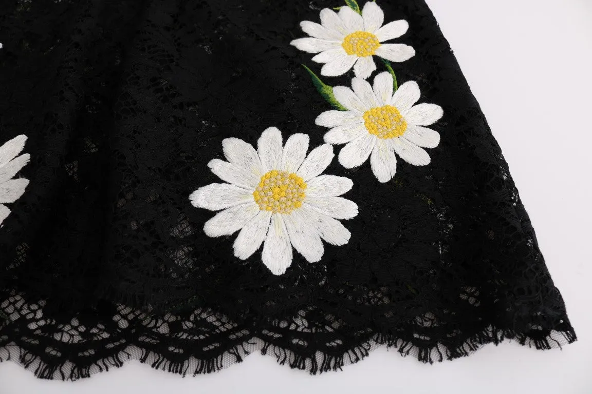Black Floral Lace Chamomile Embroidered Dress sold by Louxly product image thumbnail 5
