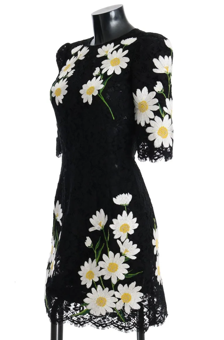 Black Floral Lace Chamomile Embroidered Dress sold by Louxly product image thumbnail 2