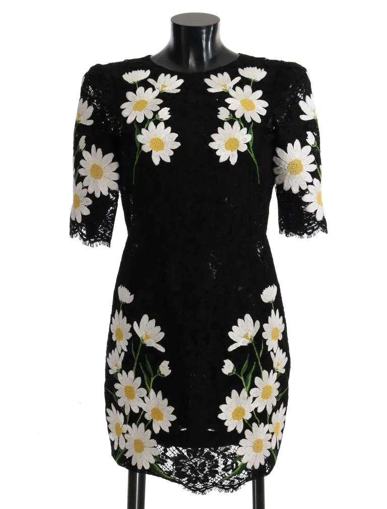 Black Floral Lace Chamomile Embroidered Dress sold by Louxly