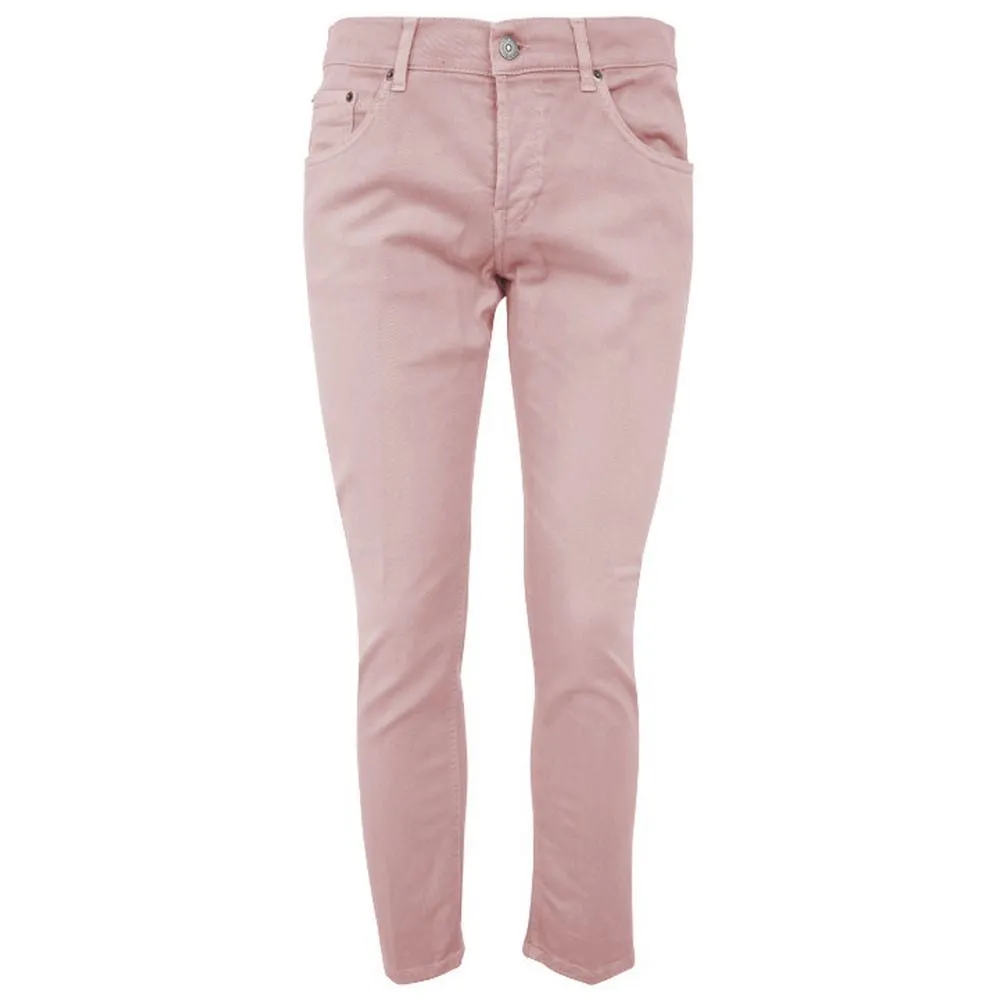 Chic Pink Stretch Cotton Trousers sold by Louxly