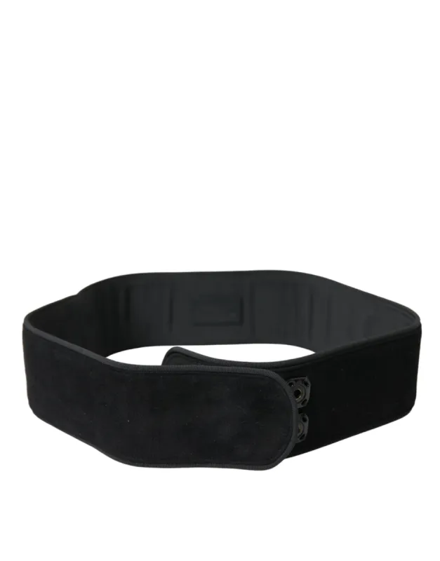 Elegant Suede Waist Belt in Timeless Black sold by Louxly