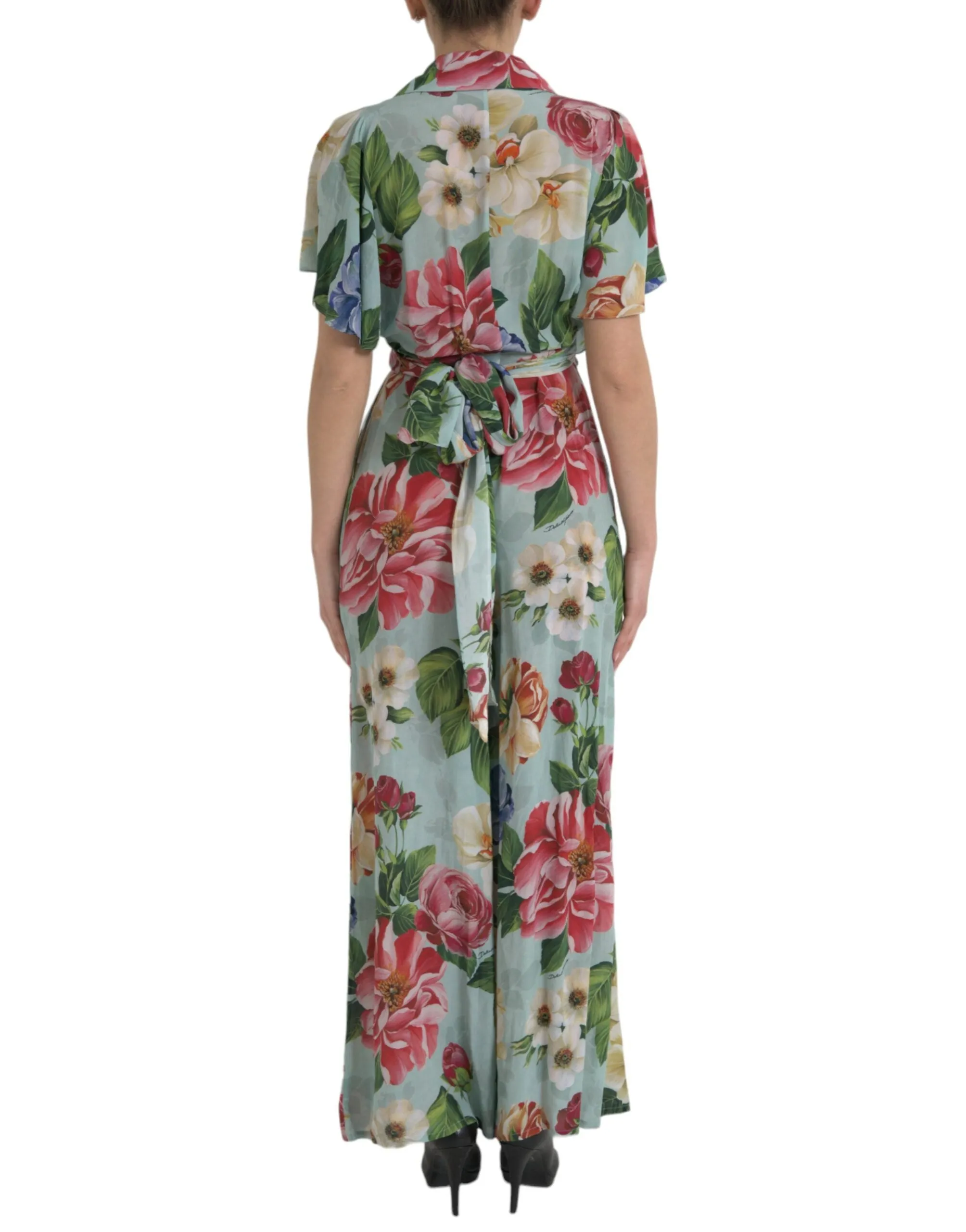 Elegant Floral Silk Crepe Jumpsuit sold by Louxly product image thumbnail 3