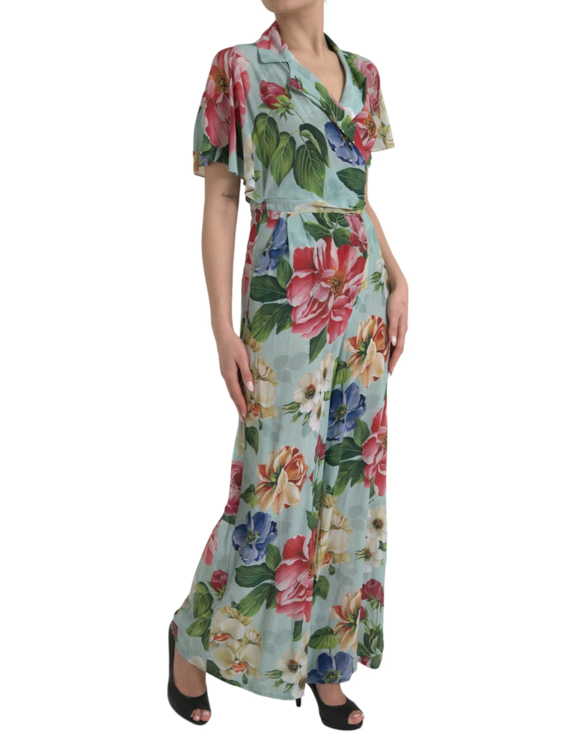 Elegant Floral Silk Crepe Jumpsuit sold by Louxly product image thumbnail 2
