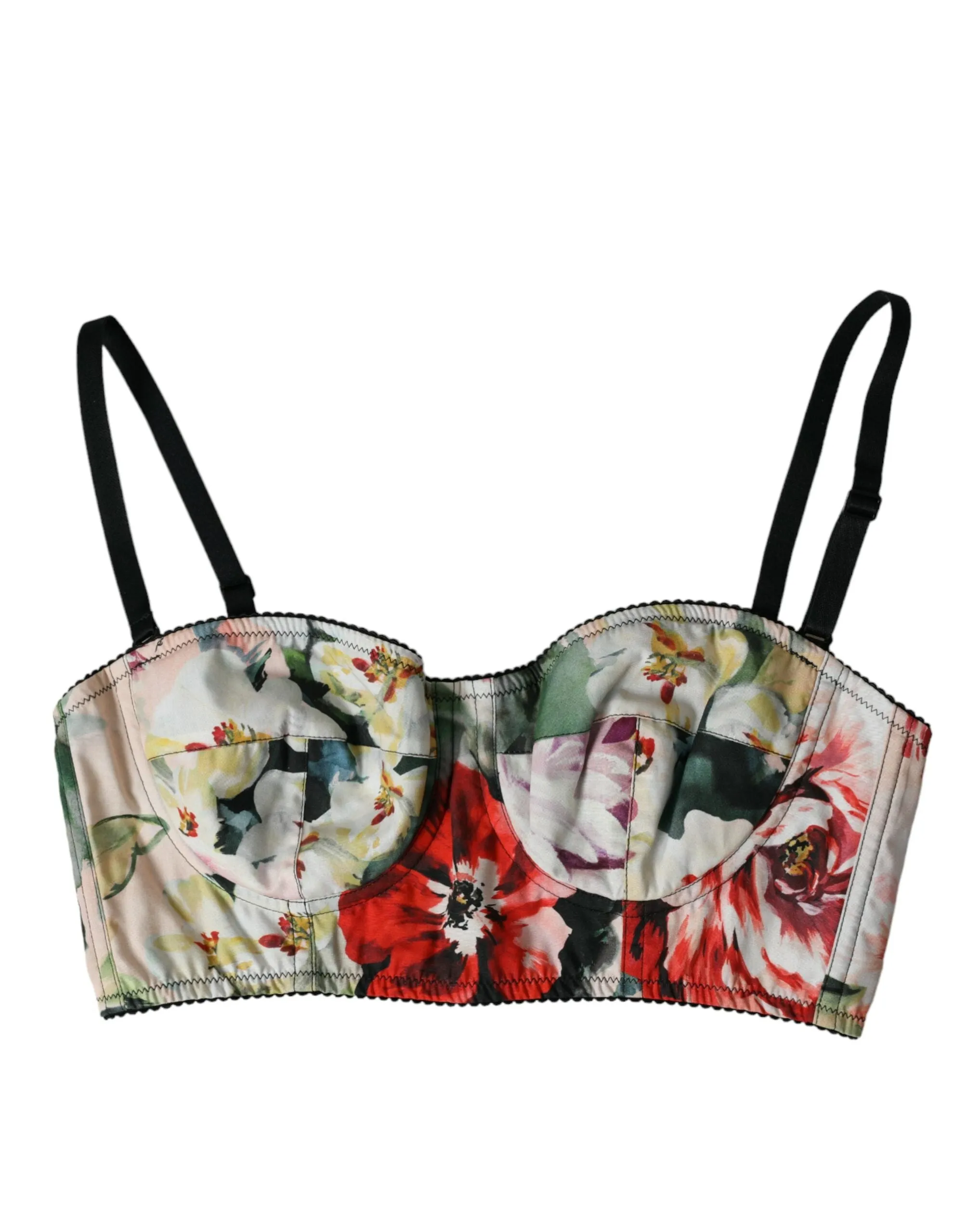 Multicolor Floral Bustier Crop Top sold by Louxly
