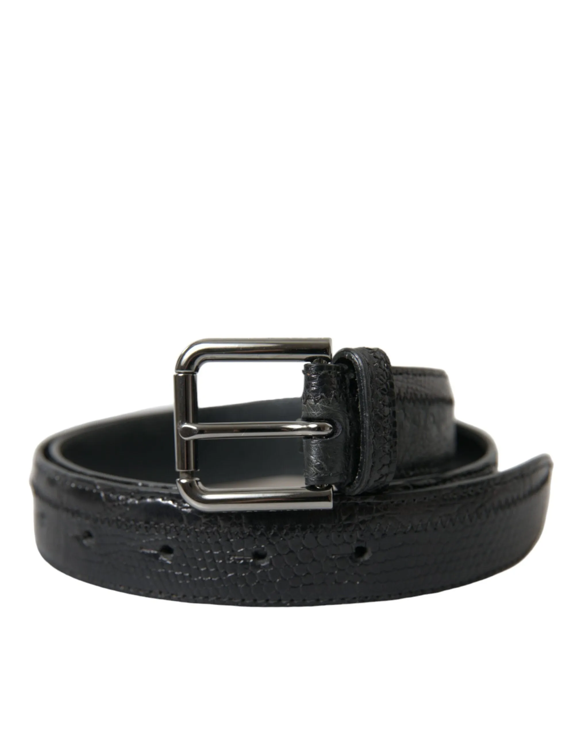 Elegant Black Leather Belt with Metal Buckle sold by Louxly