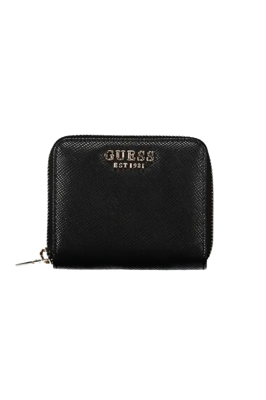 Sleek Black Polyethylene Zip Wallet sold by Louxly