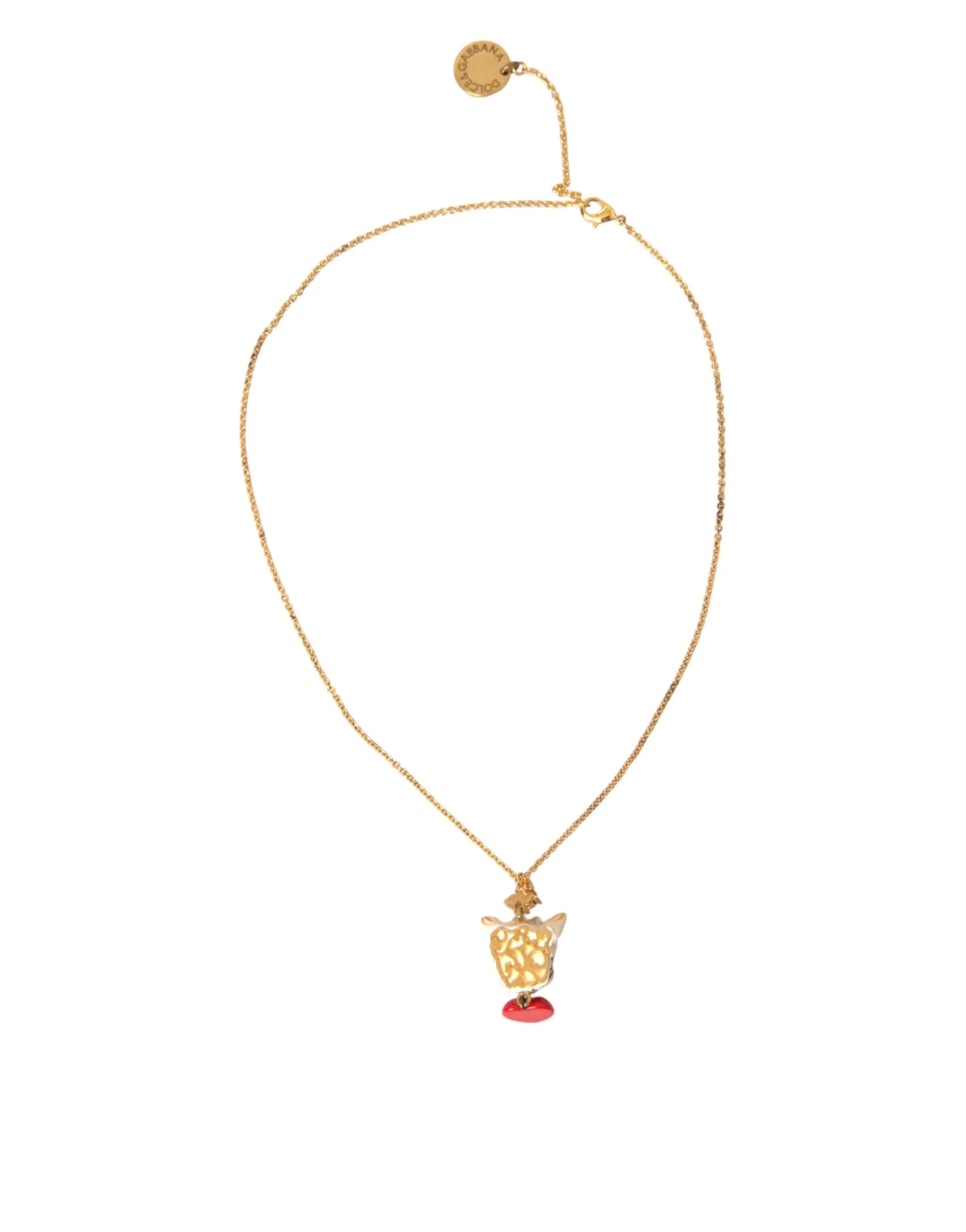 Gold Brass Chain Dog Heart Pendant Charm Necklace sold by Louxly product image thumbnail 4