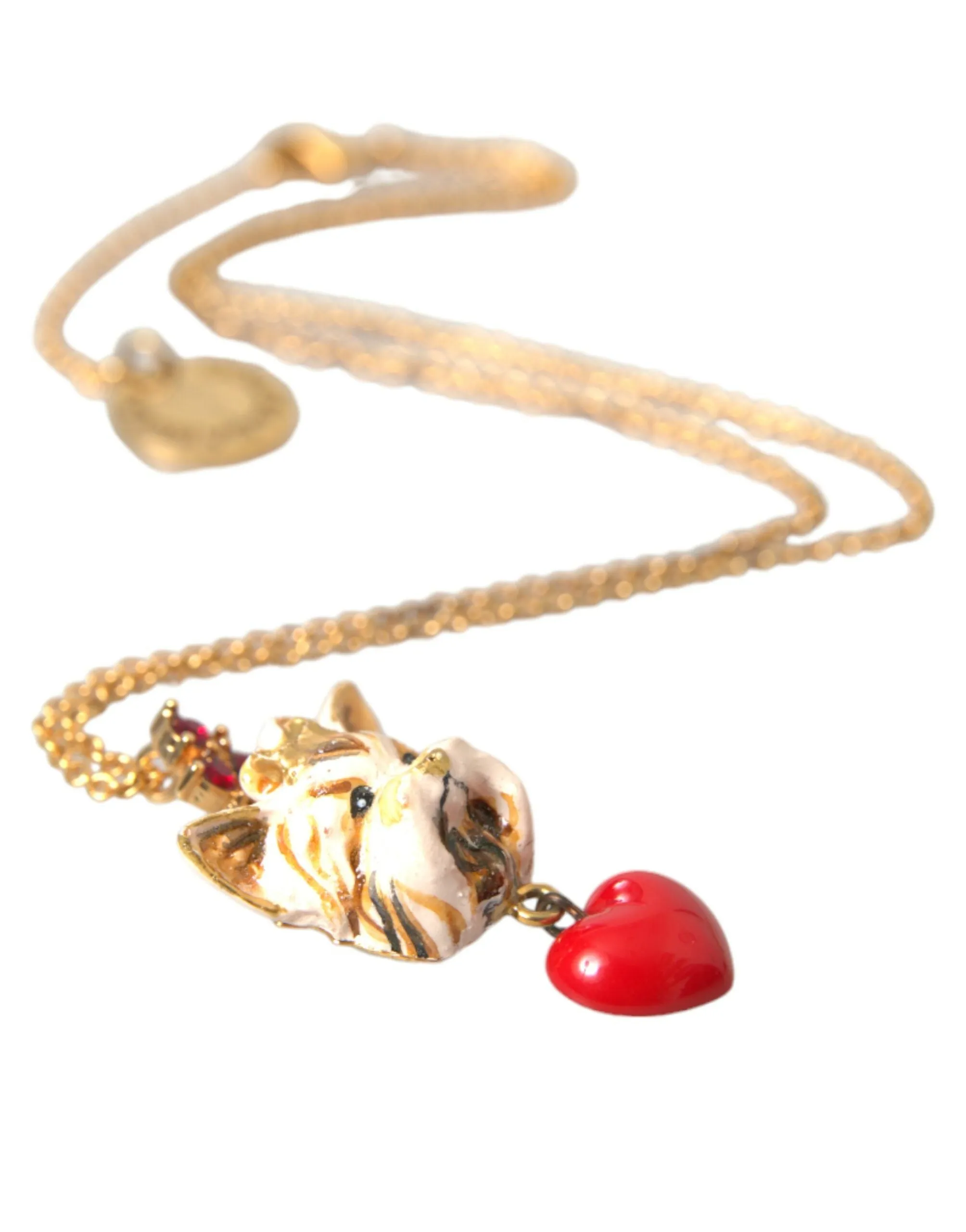 Gold Brass Chain Dog Heart Pendant Charm Necklace sold by Louxly product image thumbnail 5