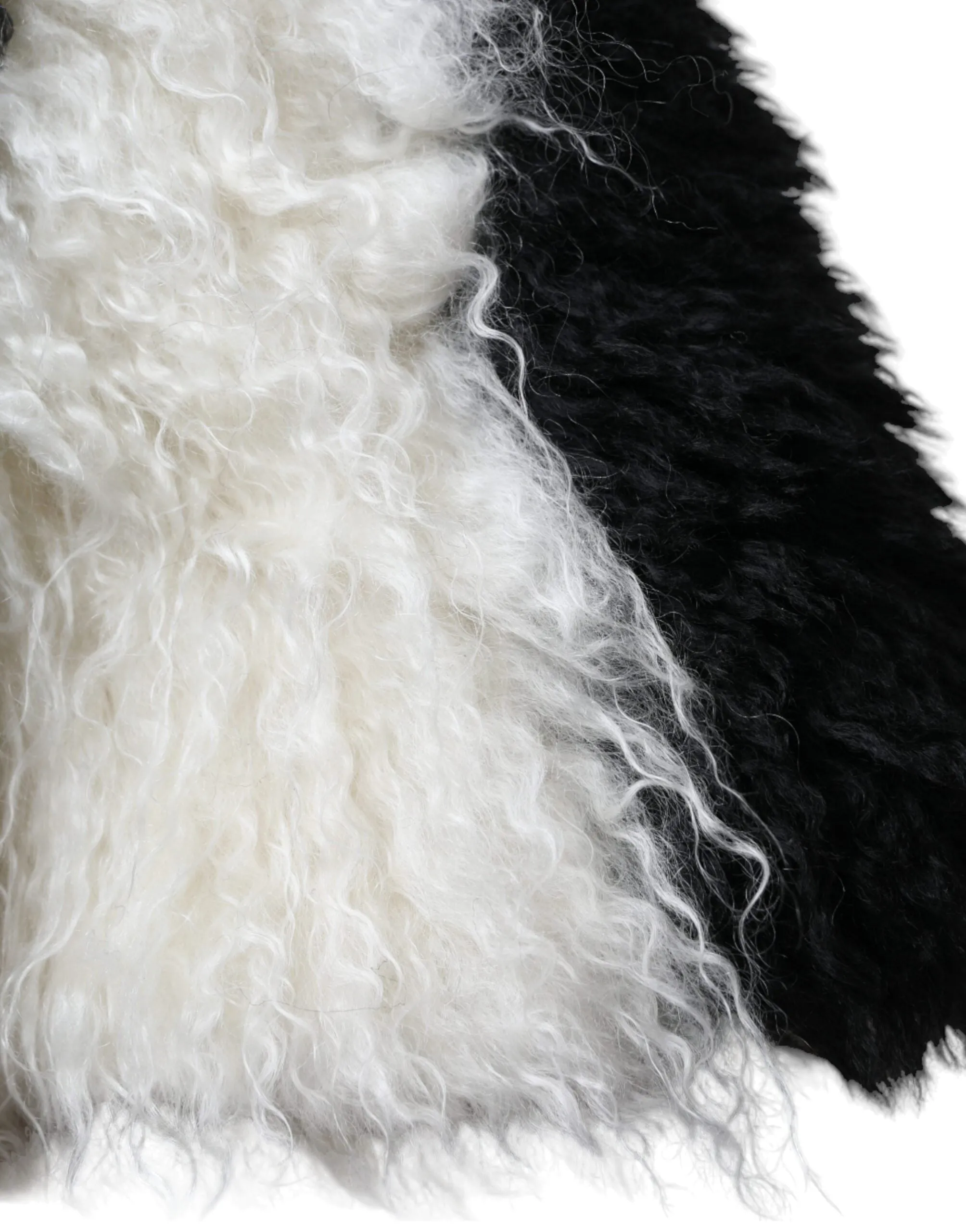 Black White Stripes Mohair Fur Bucket Hat sold by Louxly product image thumbnail 2
