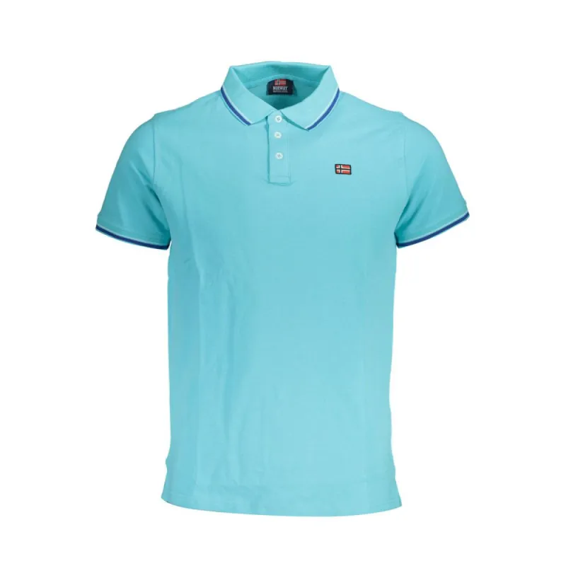 Light Blue Cotton Men Polo Shirt sold by Louxly