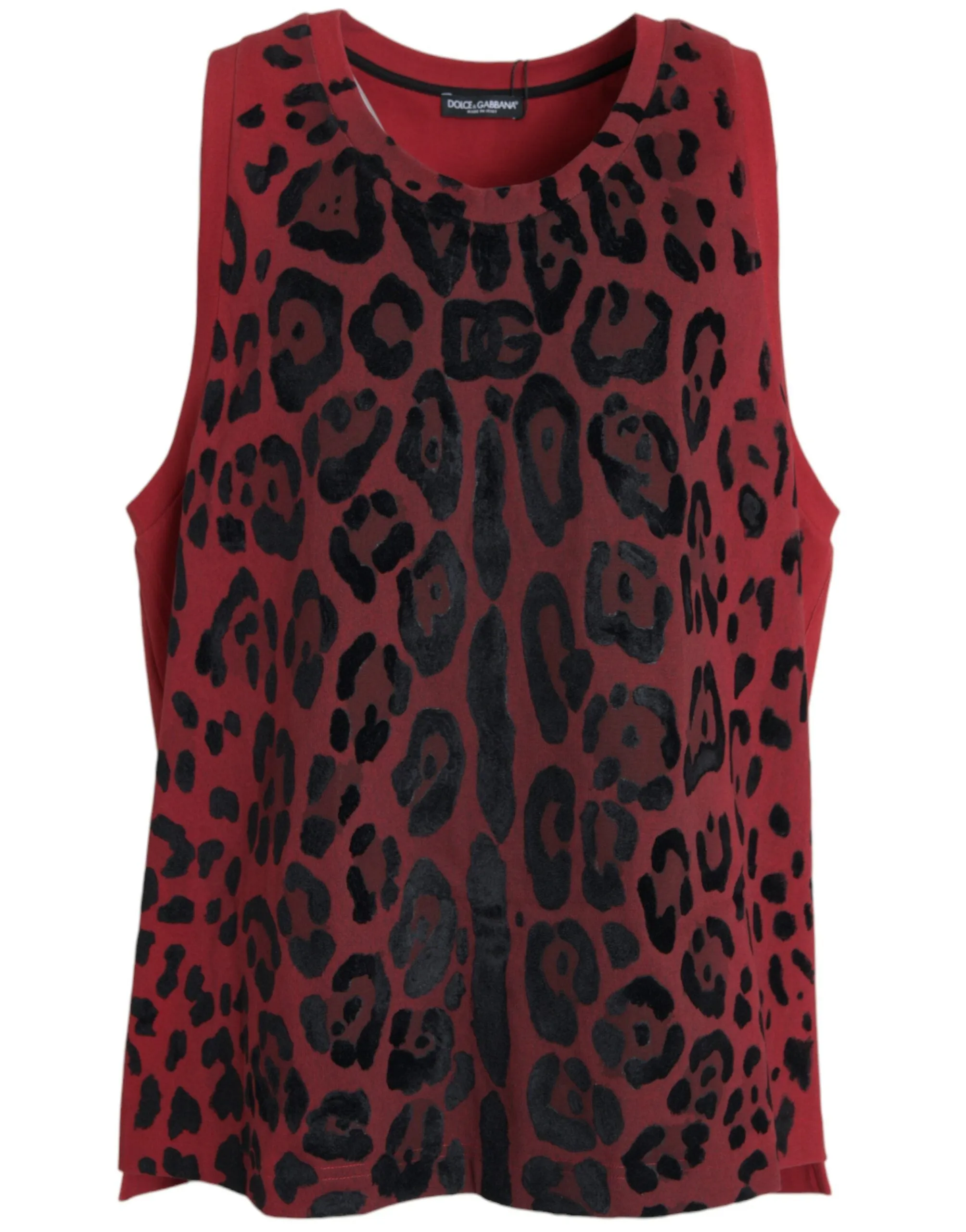 Red Leopard Print Sleeveless Tank T-shirt sold by Louxly