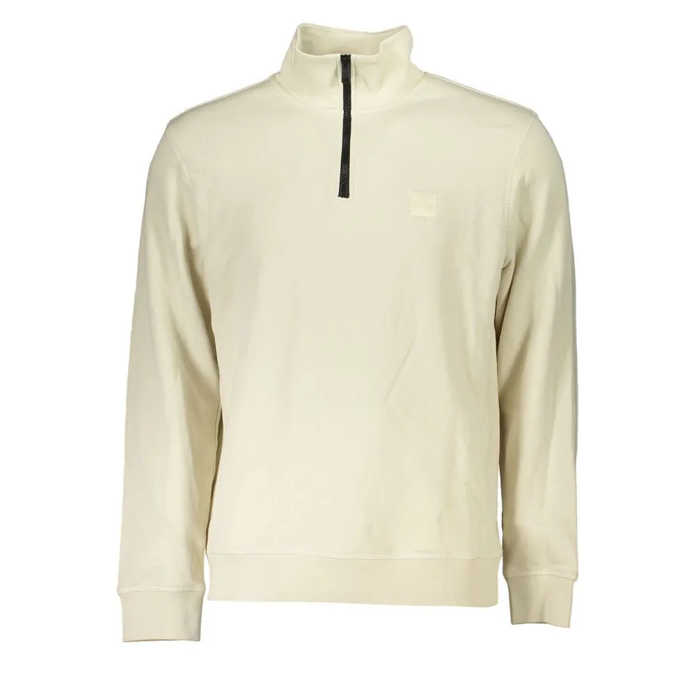 Beige Organic Cotton Half-Zip Sweater sold by Louxly