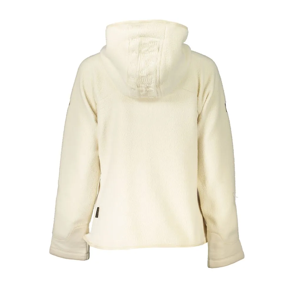 Chic White Hooded Jacket with Elegant Embroidery sold by Louxly product image thumbnail 2