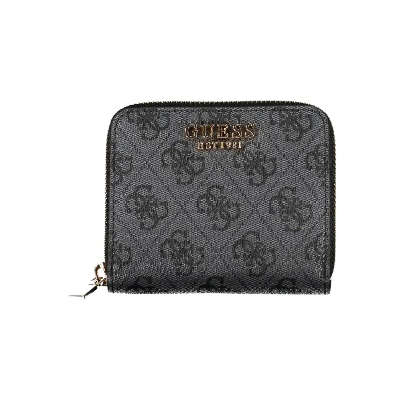 Elegant Black Polyethylene Wallet with Logo Detail made by Louxly