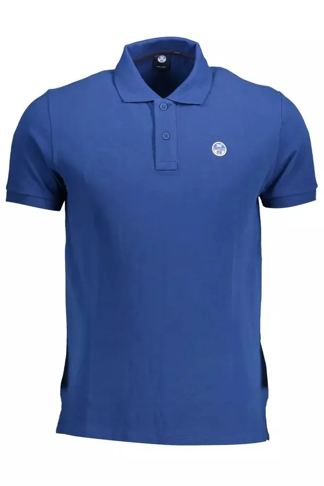 Chic Blue Short-Sleeved Polo for Sophisticated Style sold by Louxly