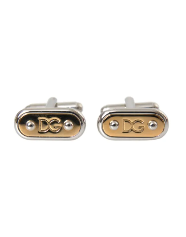 Silver Gold Plated Metal Brass Pin Cufflinks sold by Louxly