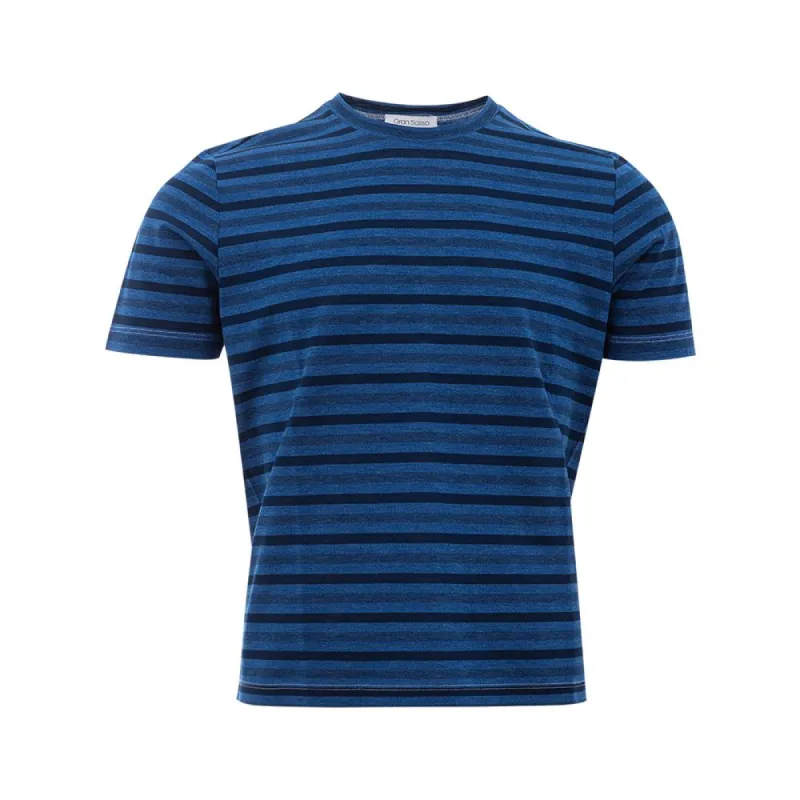 Timeless Blue Cotton Tee for the Modern Man sold by Louxly