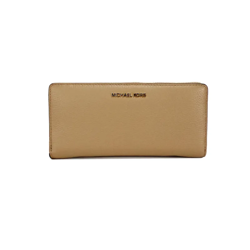 Jet Set Travel Large Camel Leather Continental Wristlet Wallet made by Michael Kors