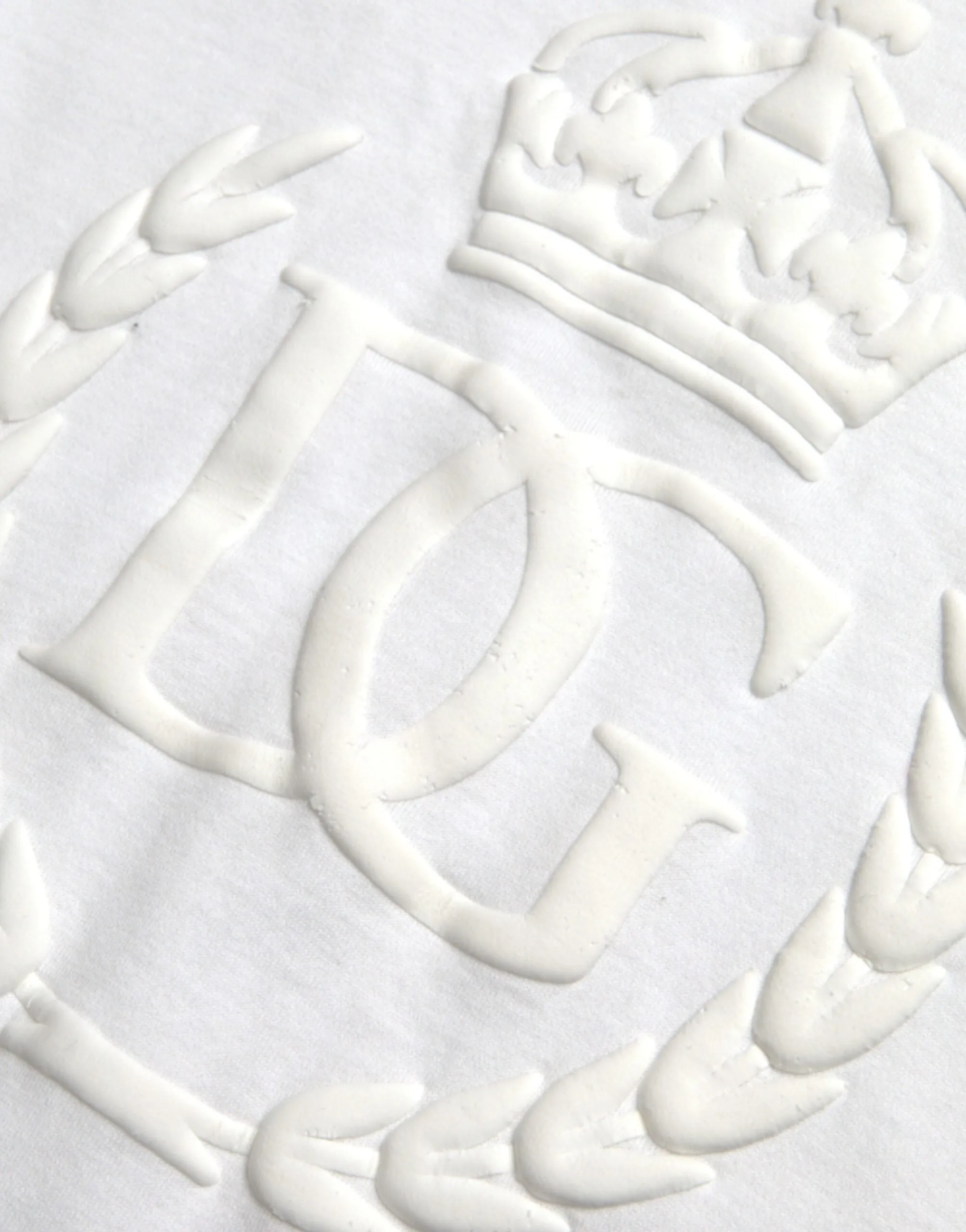 White Logo Embossed Cotton Crewneck T-shirt sold by Louxly product image thumbnail 5