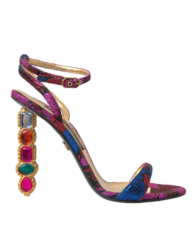 Multicolor Jacquard Crystals Sandals Shoes sold by Louxly