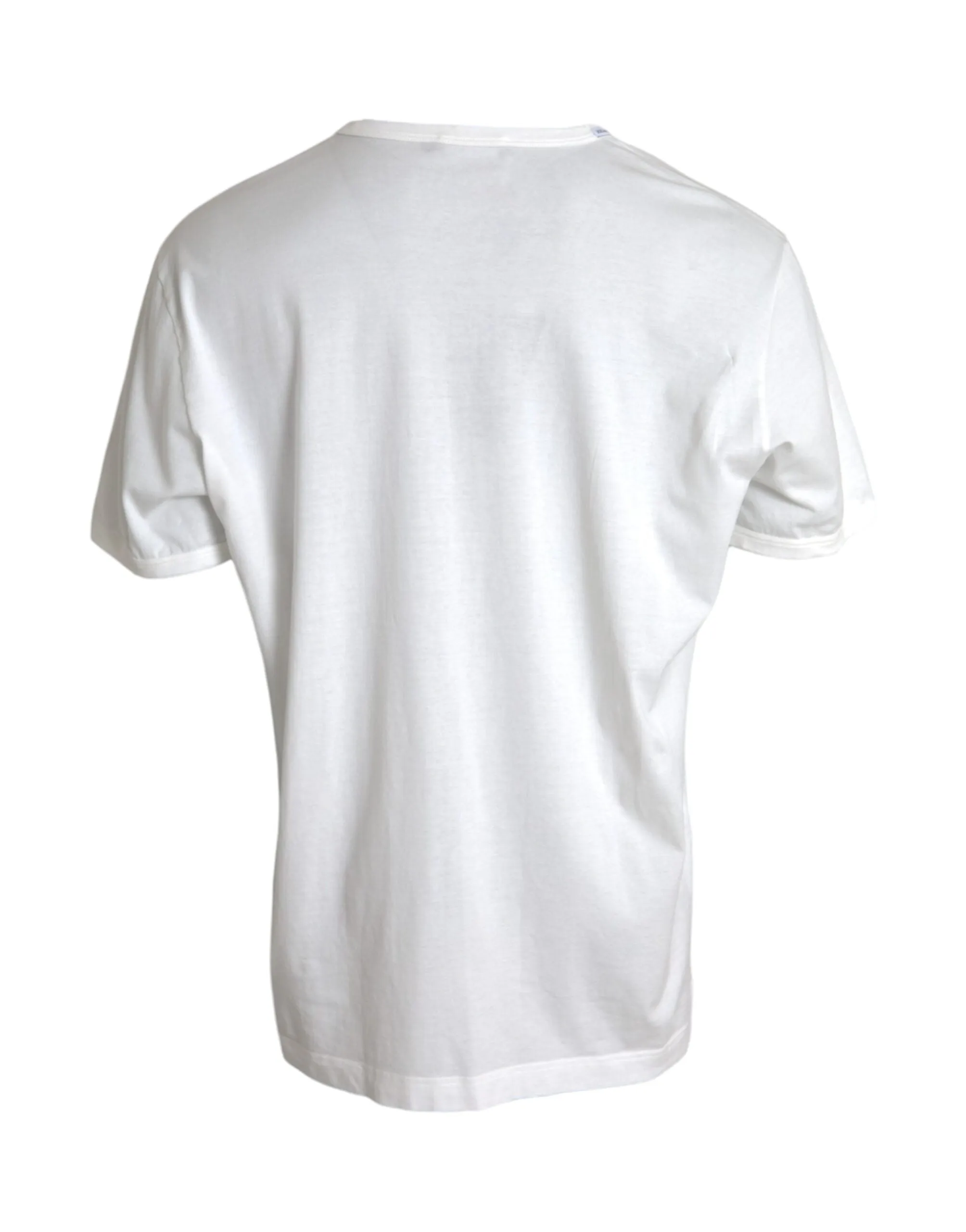 White Logo Embossed Cotton Crewneck T-shirt sold by Louxly product image thumbnail 3
