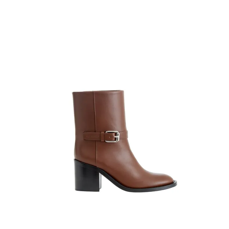 Elegant Leather Brown Boots for Sophisticated Style sold by Louxly