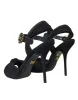 Black Suede Embellished Heels Sandals Shoes sold by Louxly