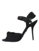 Black Suede Embellished Heels Sandals Shoes sold by Louxly