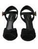 Black Suede Embellished Heels Sandals Shoes sold by Louxly