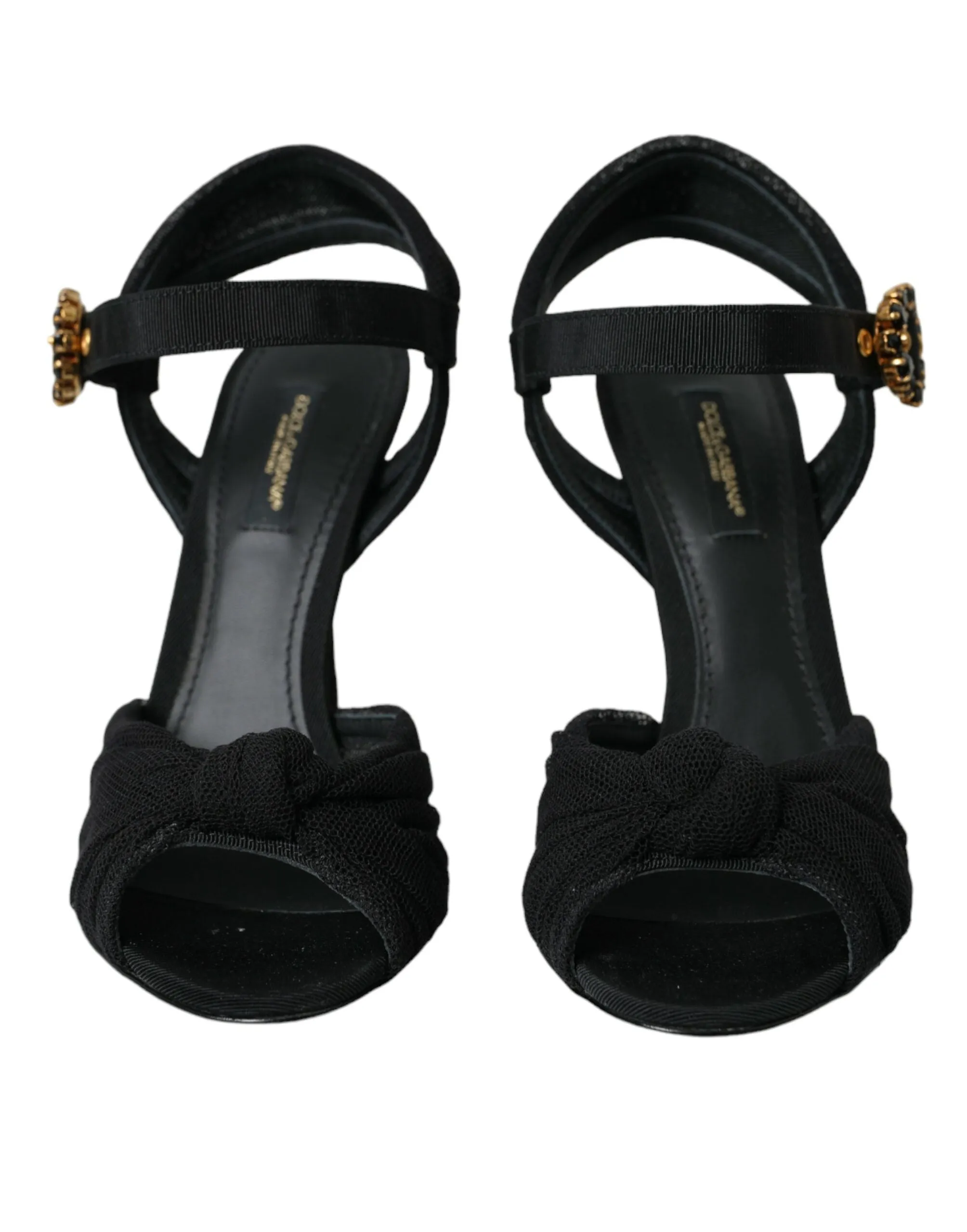 Black Suede Embellished Heels Sandals Shoes sold by Louxly product image thumbnail 2