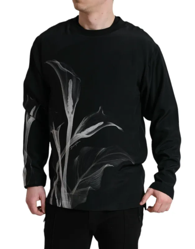 Floral Silk Crew Neck Sweater sold by Louxly
