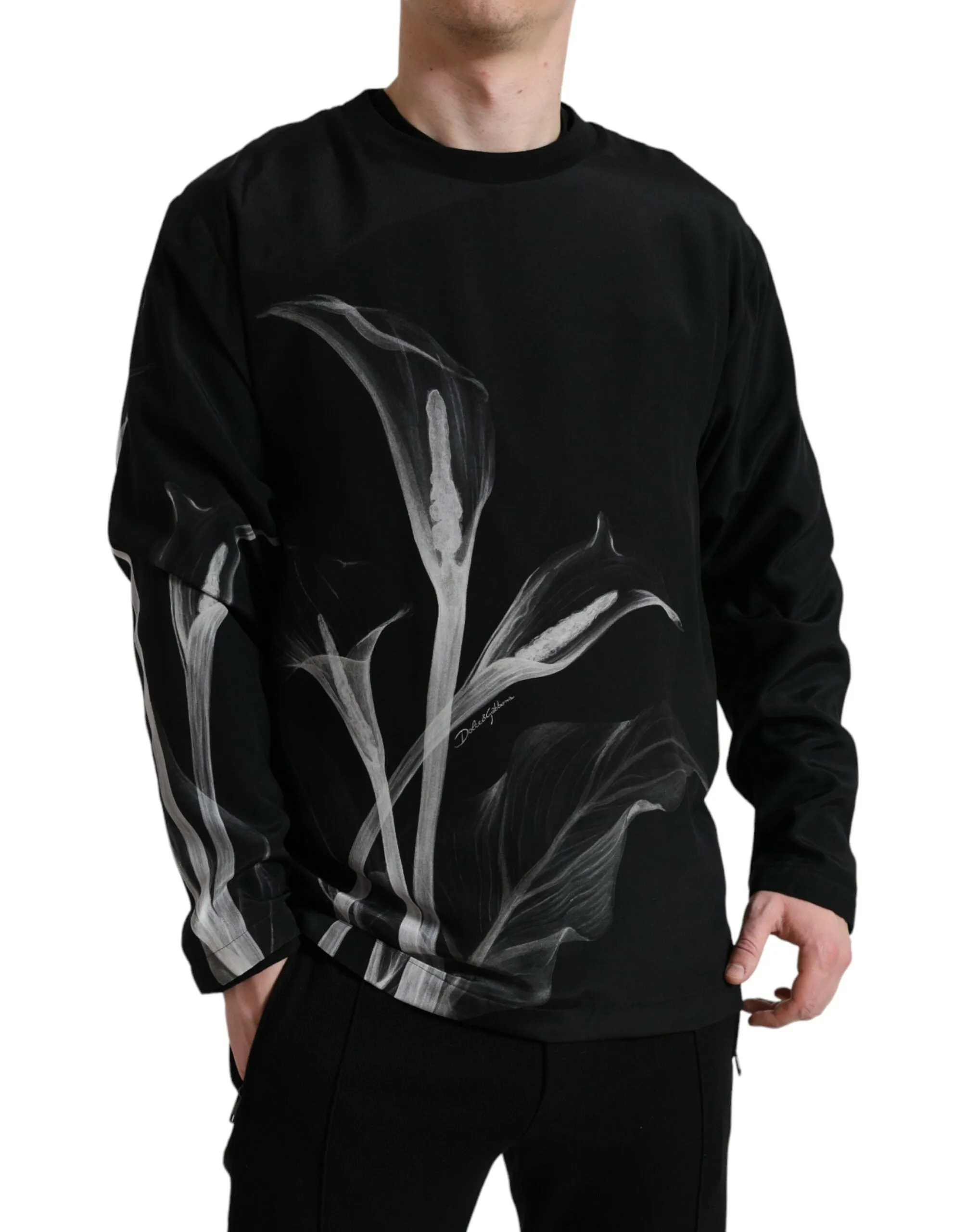 Floral Silk Crew Neck Sweater sold by Louxly product image thumbnail 2