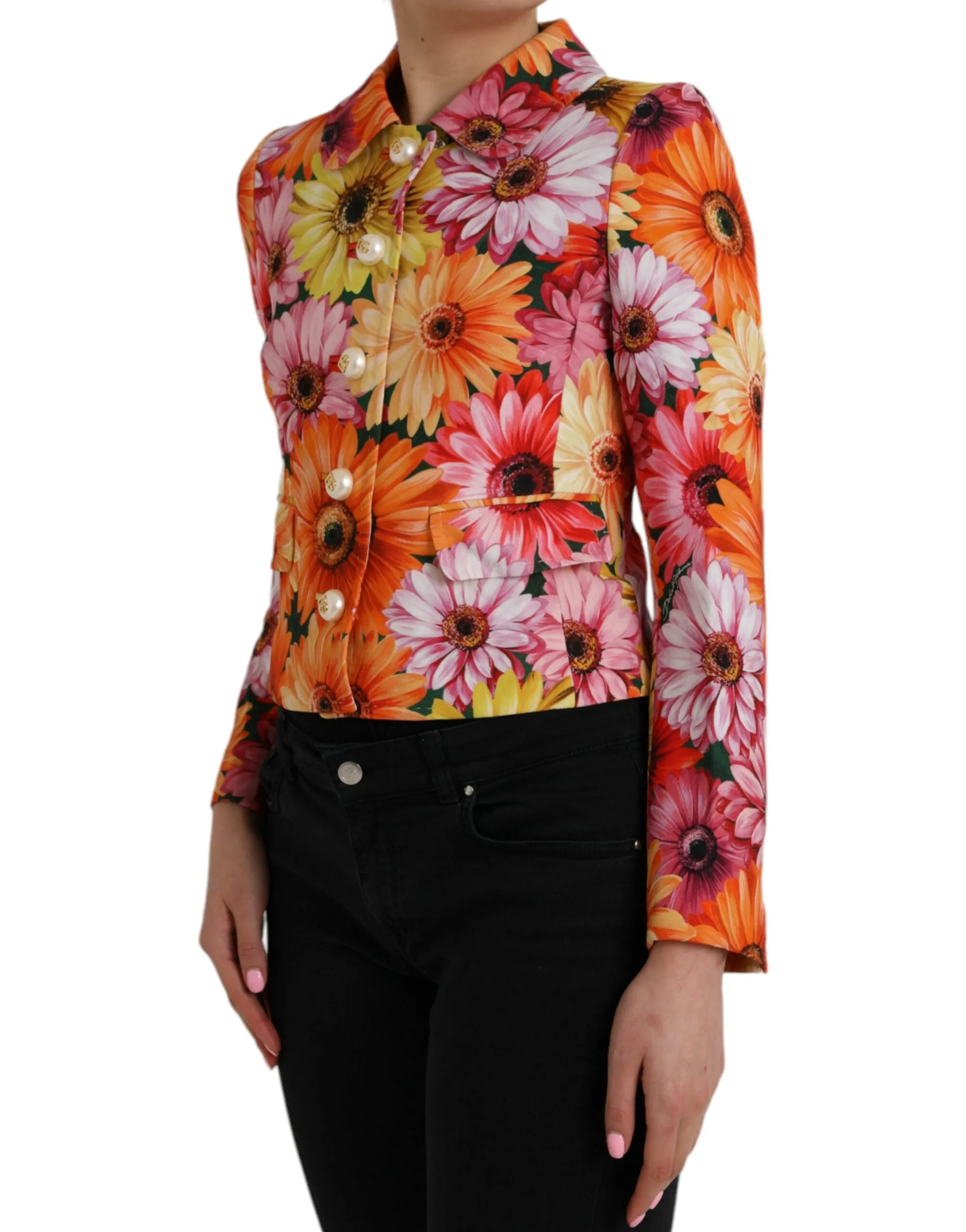 Multicolor Floral Brocade Blazer Coat Jacket sold by Louxly product image thumbnail 3