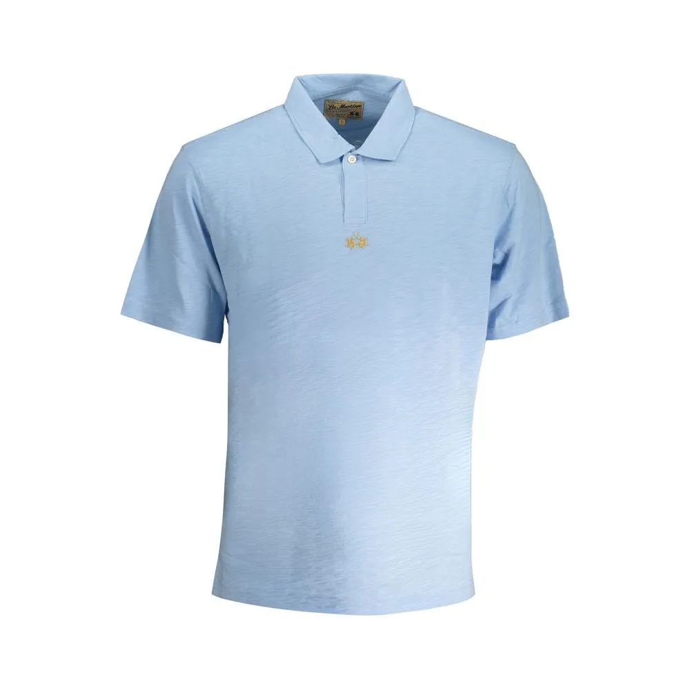 Light Blue Cotton Polo Shirt sold by Louxly