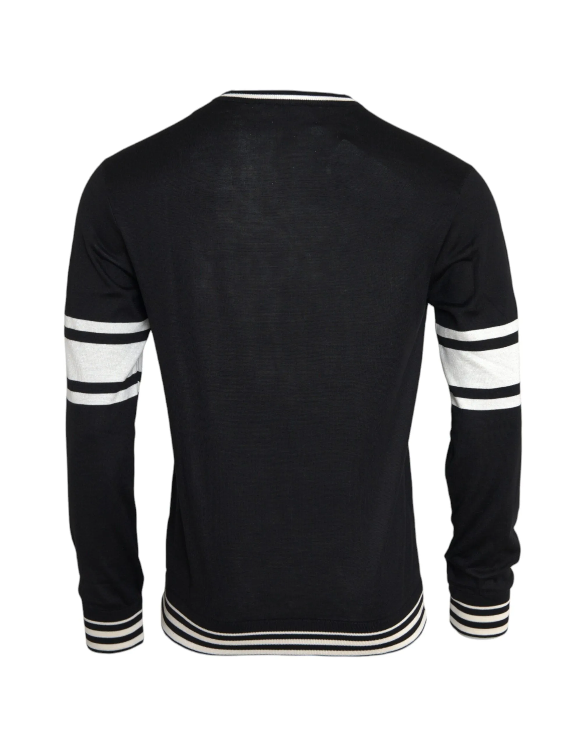 Black White Guitar Print Silk Pullover Sweater sold by Louxly product image thumbnail 2
