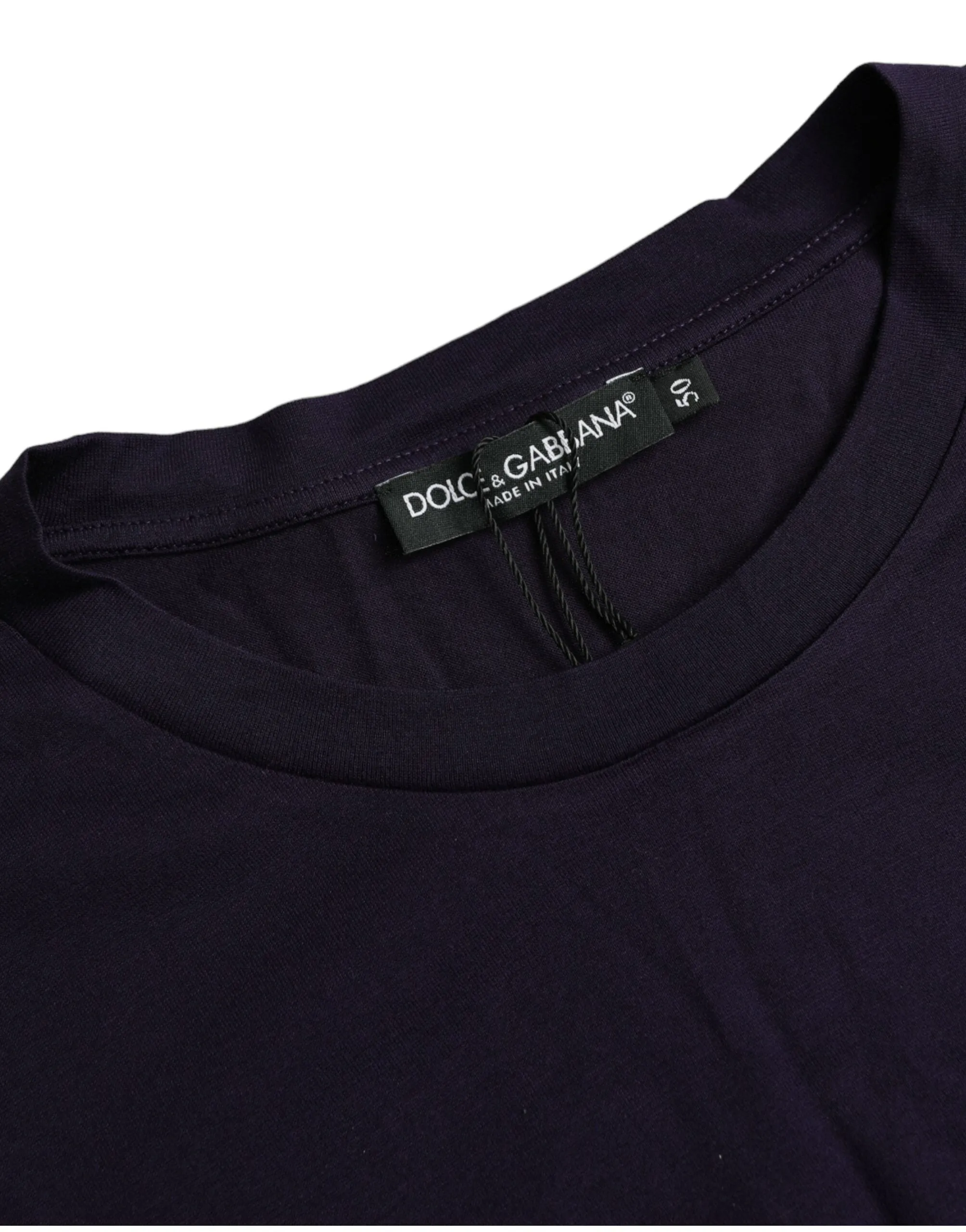 Purple Logo Patch Short Sleeve Cotton T-shirt sold by Louxly product image thumbnail 4