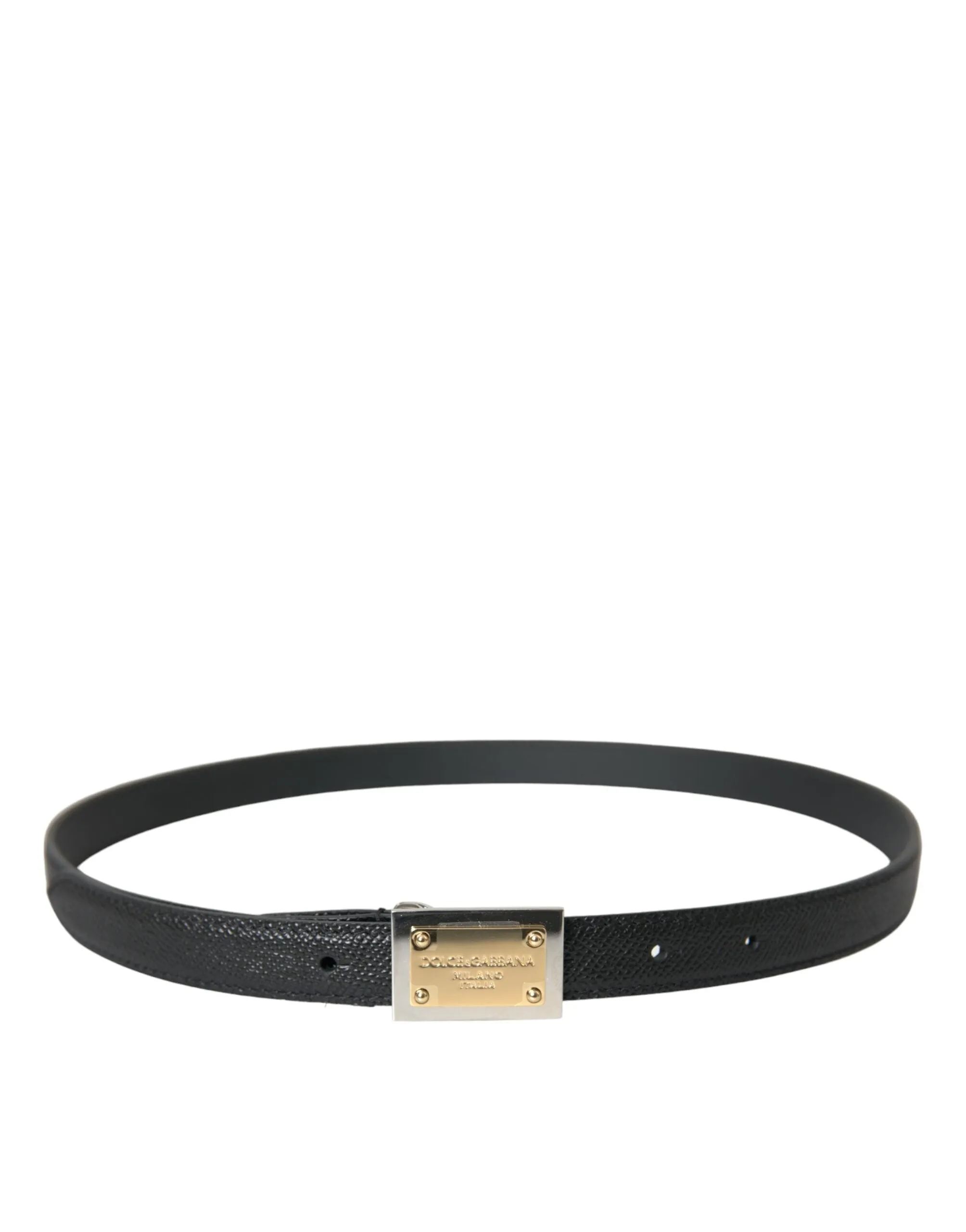 Black Leather Gold Square Metal Buckle Belt sold by Louxly product image thumbnail 3