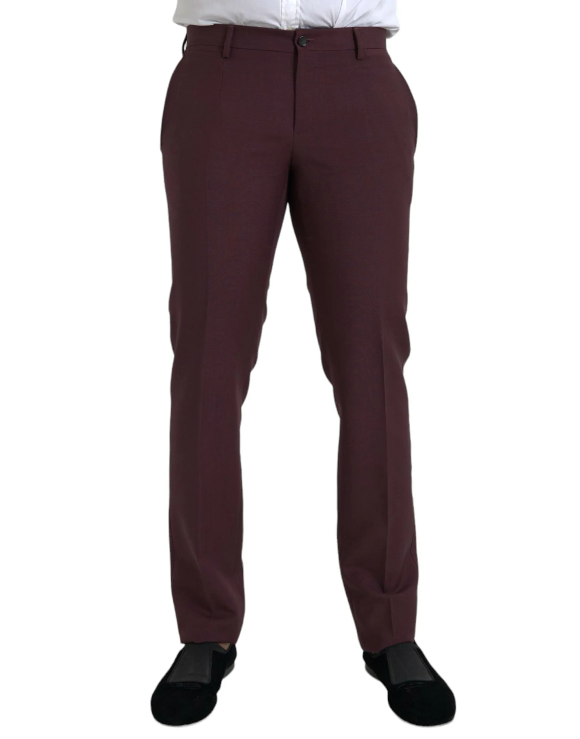 Maroon Wool Men Slim Fit Dress Pants sold by Louxly