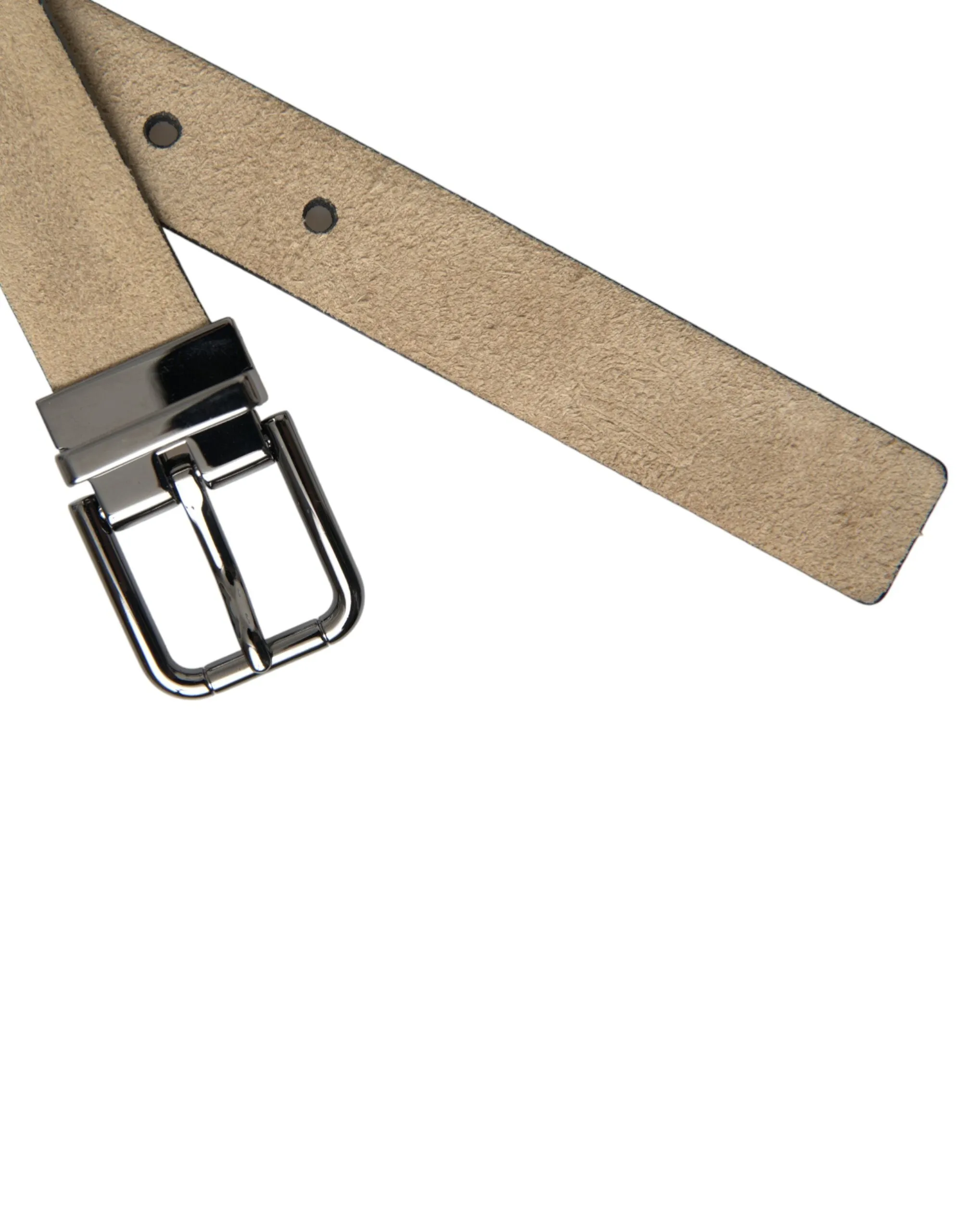 Beige Suede Leather Silver Metal Buckle Belt sold by Louxly product image thumbnail 4