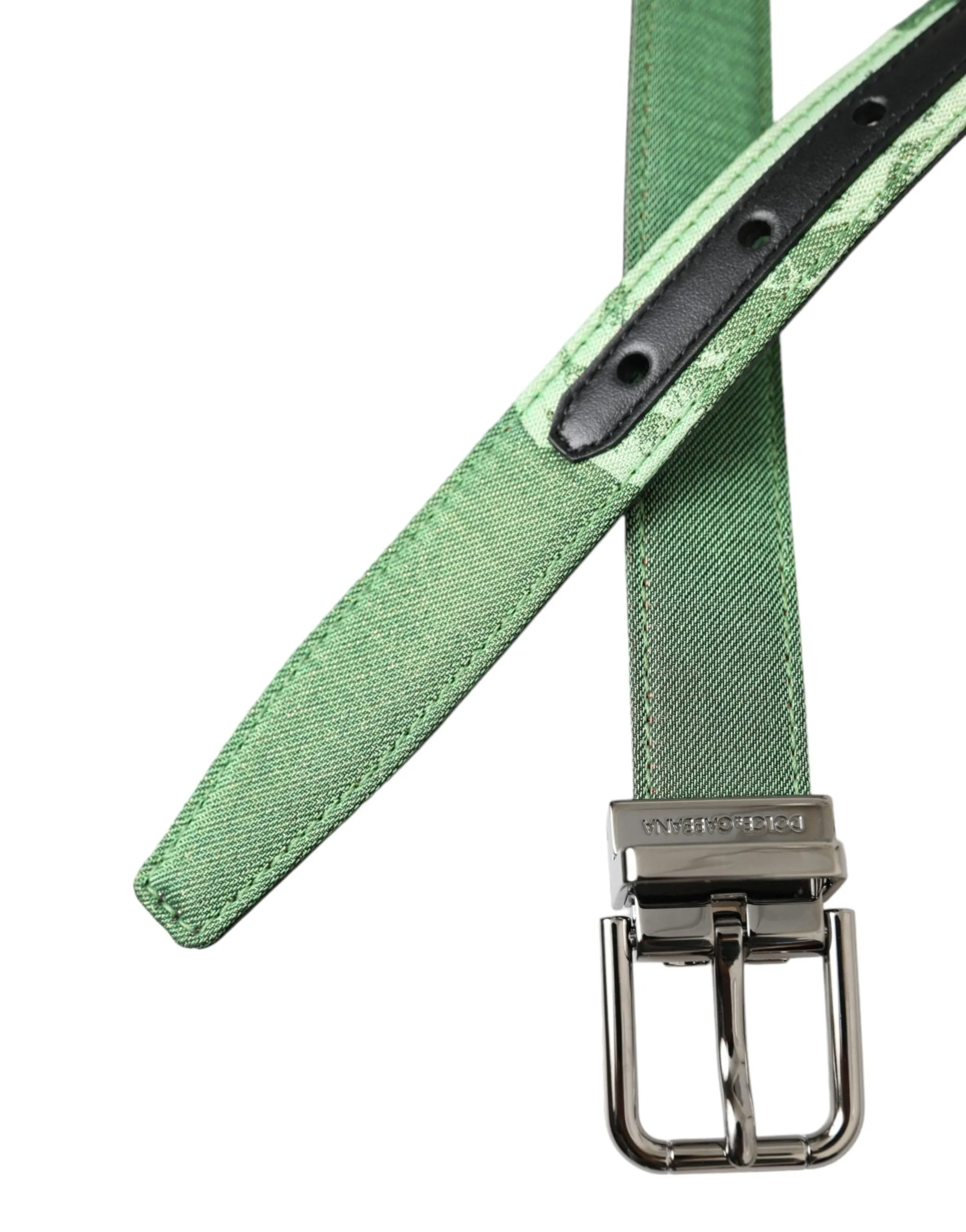 Green Leather Jacquard Silver Metal Buckle Belt sold by Louxly product image thumbnail 5